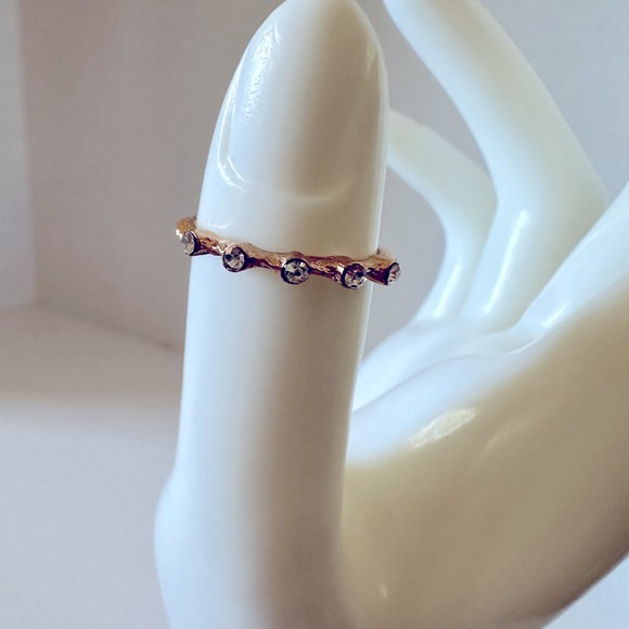 Gold tone boho ring set all different sizes layering rings 4 total - Picture 3 of 6